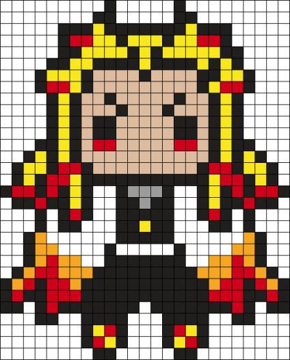 Pixel Art Rengoku - Free Template Download