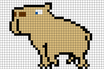 capybara Pixel Art Templates - Easy to draw