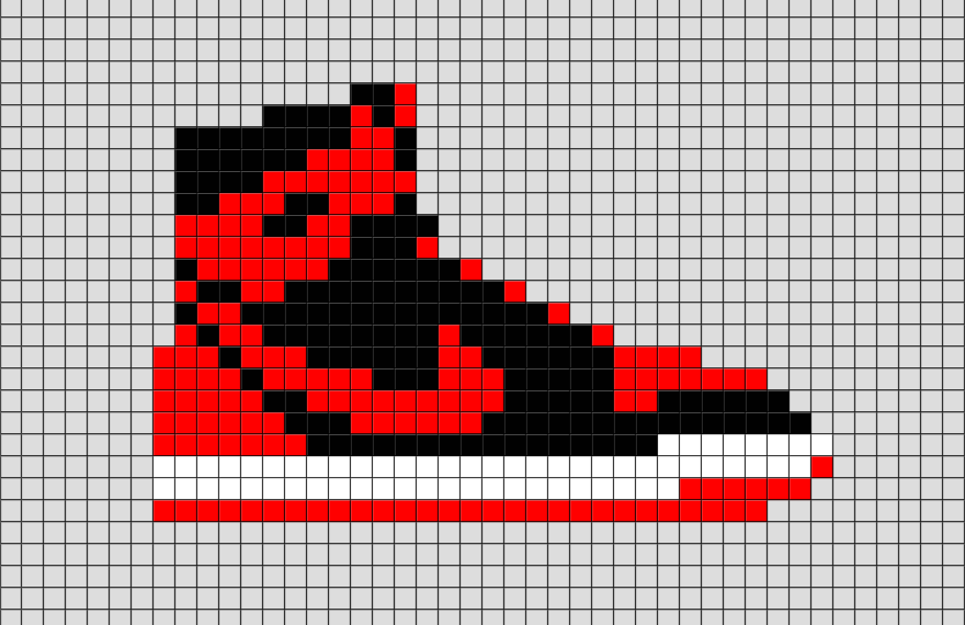 Nike shoes pixel art