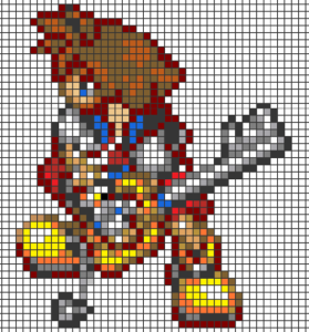 Sora Kingdom hearts pixel art