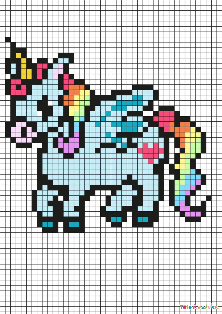 Discover the world of unicorns pixel art templates on Pixelart123